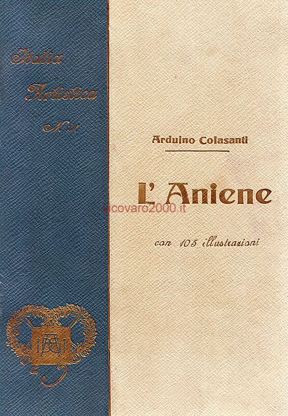 La copertina originale del libro di Arduino Colasanti sulla Valle dell'Aniene