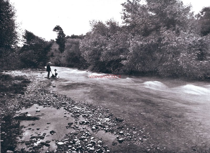 Il fiume Aniene nei pressi di Vicovaro nel 1906 - Foto Arduino Colasanti