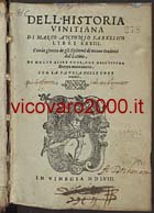 Copertina delle "Historie veneziane" del Marcantonio Sabellico